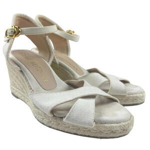 Stuart Weitzman Mirela lI Espadrille Wedge Sandals Beige Size US 7.5